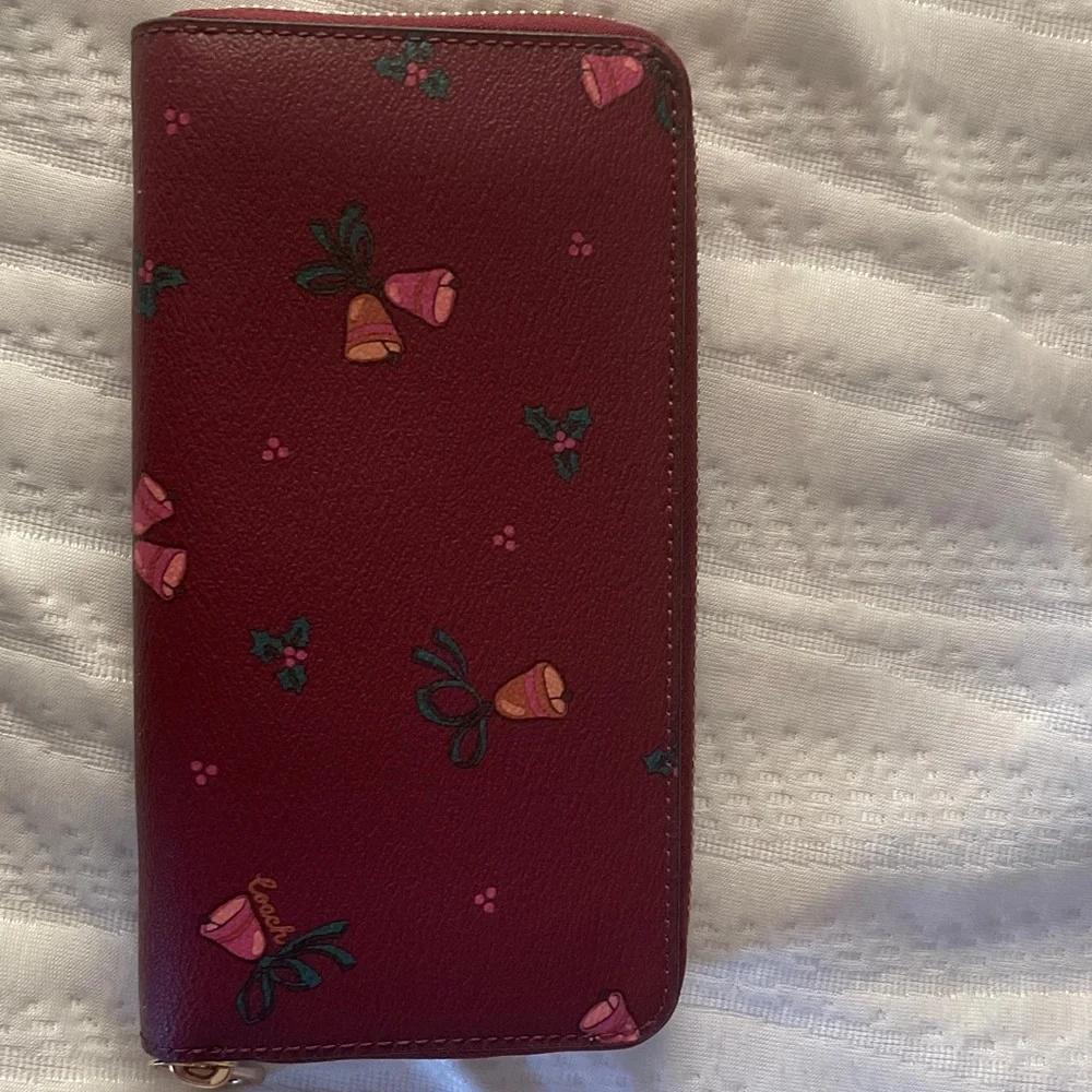 Coach Maroon Wallet with Floral Design- great Christmas gift. - Picture 2 of 6